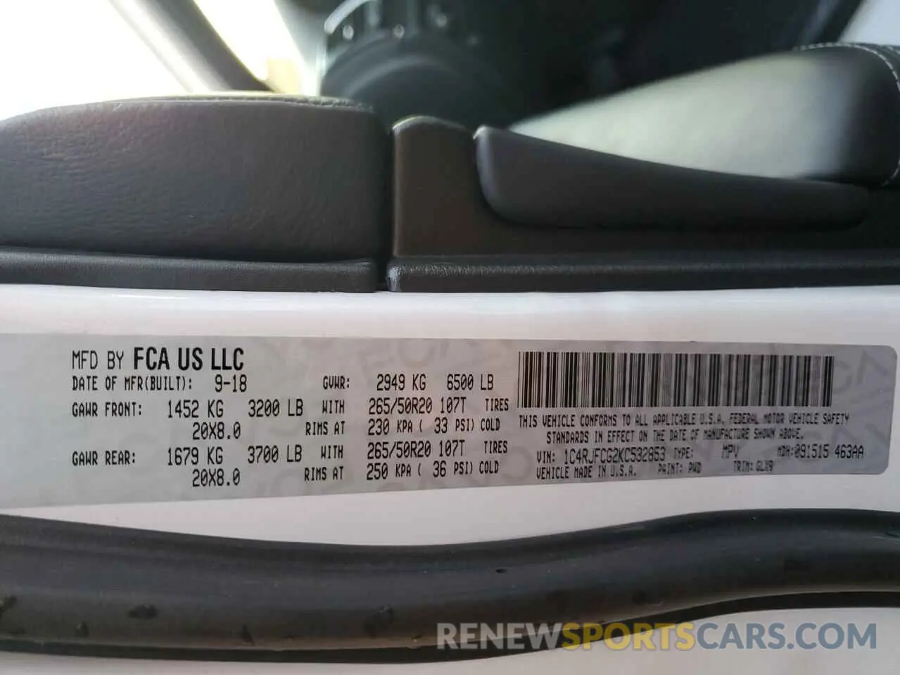 13 fotografías del automóvil dañado 1C4RJFCG2KC532853 JEEP GRAND CHER 2019
