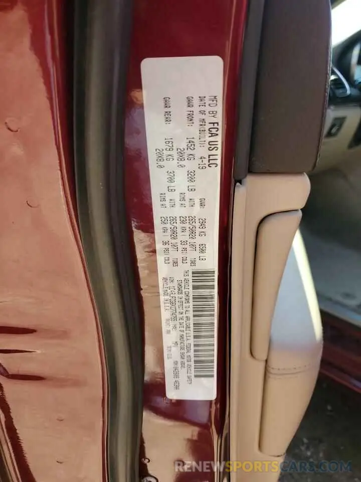 13 fotografías del automóvil dañado 1C4RJFCG6KC774755 JEEP GRAND CHER 2019