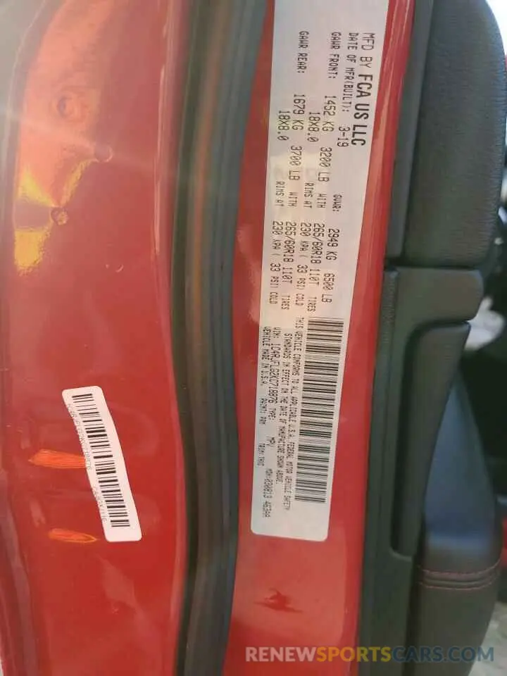 13 fotografías del automóvil dañado 1C4RJFLG2KC718876 JEEP GRAND CHER 2019