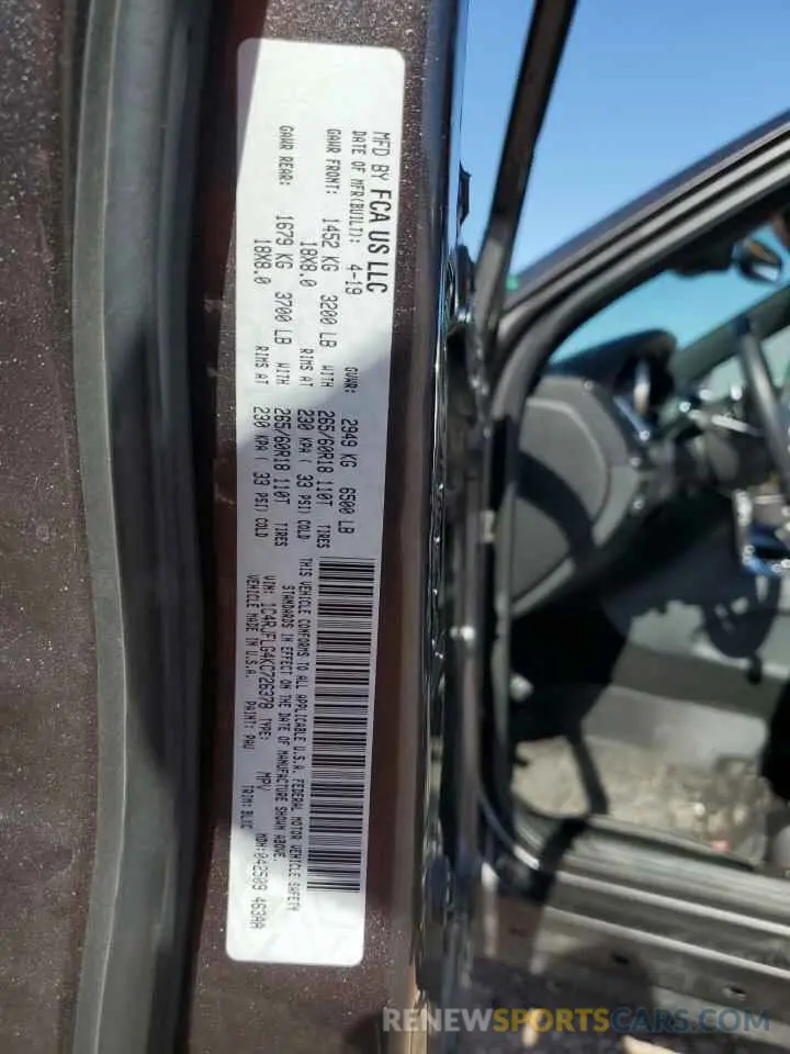 14 fotografías del automóvil dañado 1C4RJFLG4KC726378 JEEP GRAND CHER 2019
