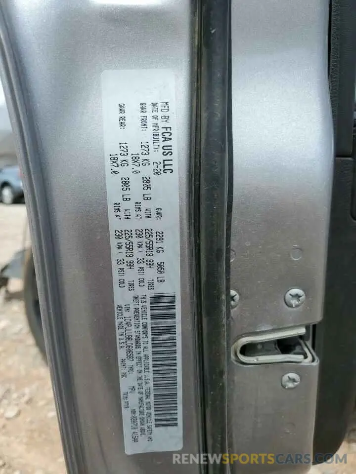 14 fotografías del automóvil dañado 1C4PJLLB8LD606587 JEEP GRAND CHER 2020