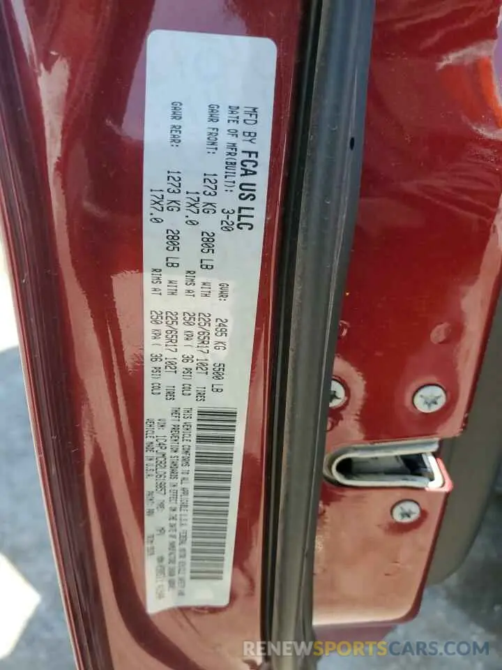 15 fotografías del automóvil dañado 1C4PJMCB2LD619857 JEEP GRAND CHER 2020
