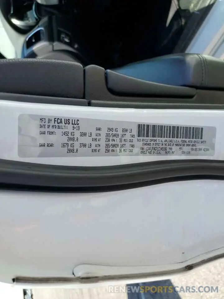 13 fotografías del automóvil dañado 1C4RJFAG7LC149186 JEEP GRAND CHER 2020