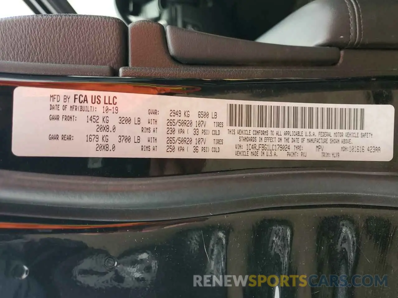 12 fotografías del automóvil dañado 1C4RJFBG1LC179024 JEEP GRAND CHER 2020