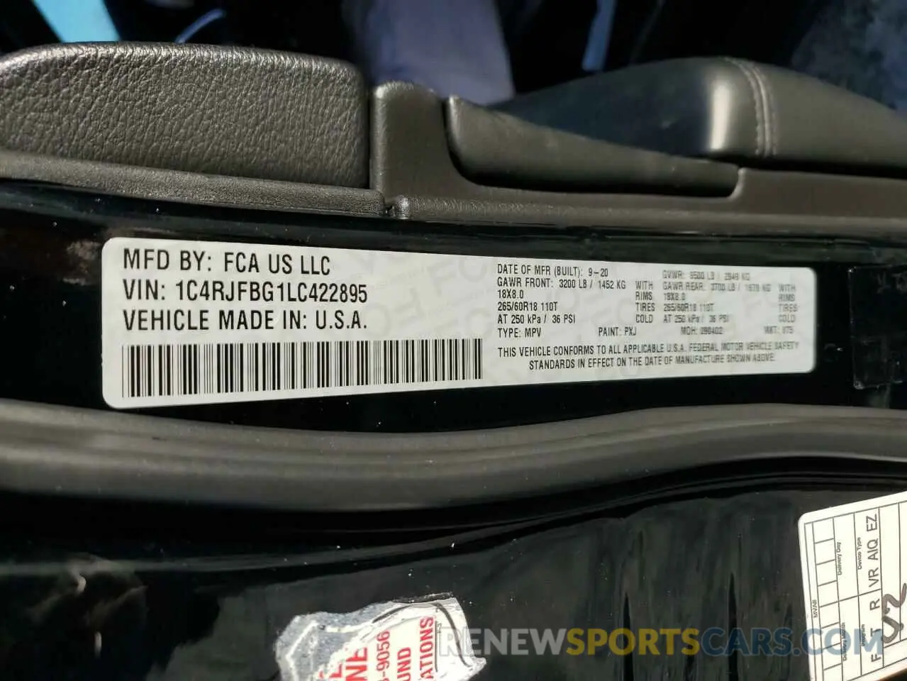 13 fotografías del automóvil dañado 1C4RJFBG1LC422895 JEEP GRAND CHER 2020