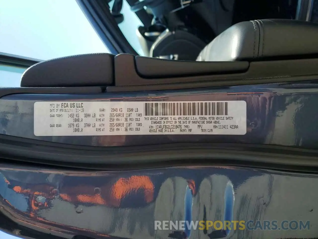 13 fotografías del automóvil dañado 1C4RJFBG2LC218476 JEEP GRAND CHER 2020