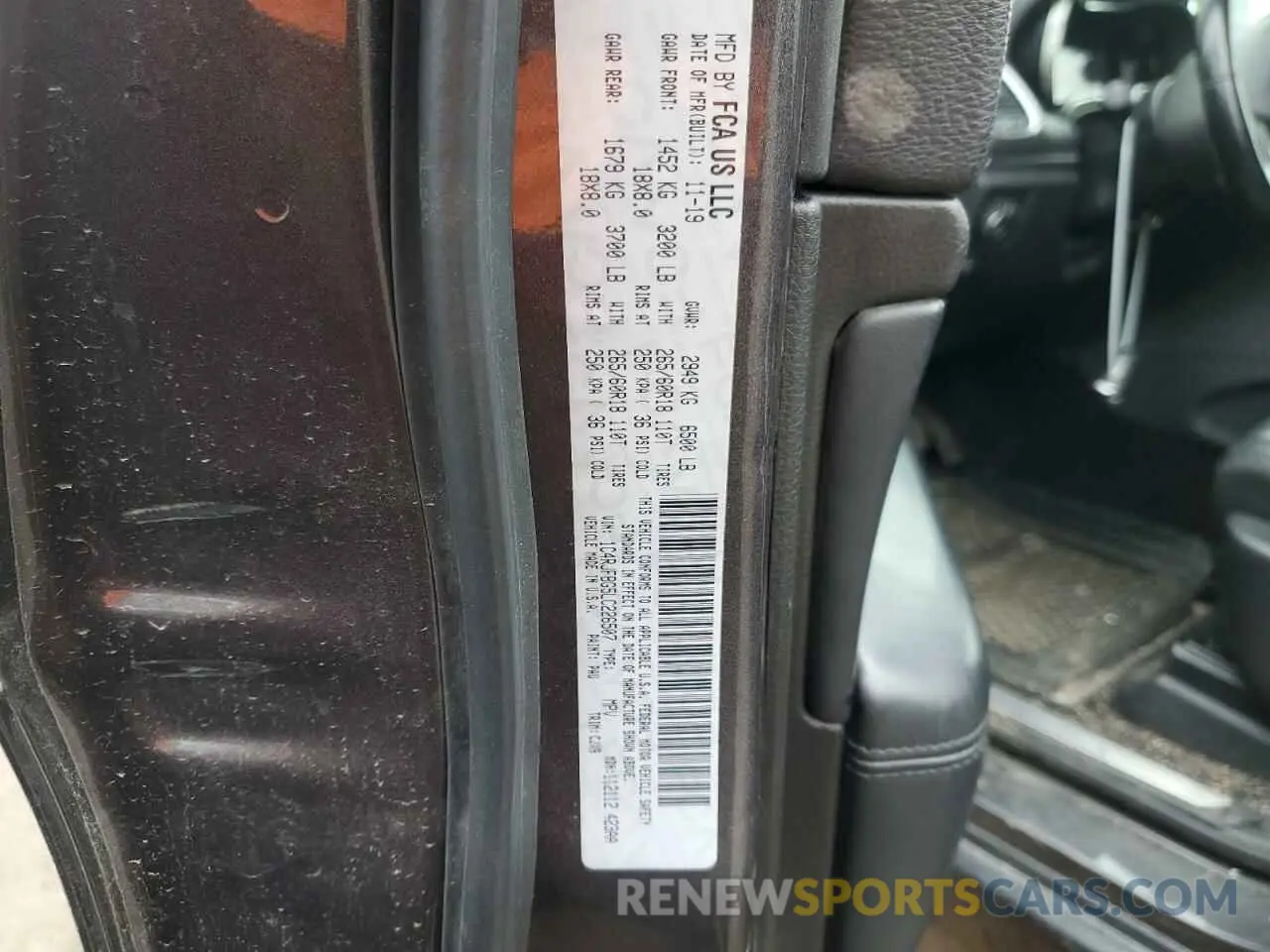13 fotografías del automóvil dañado 1C4RJFBG5LC226507 JEEP GRAND CHER 2020