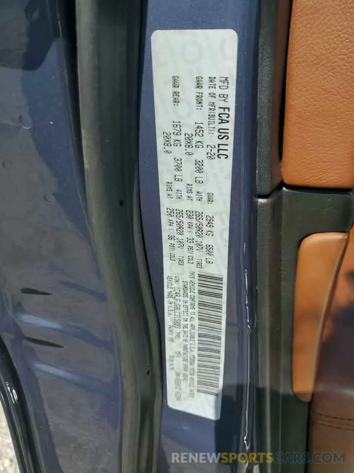 14 fotografías del automóvil dañado 1C4RJFJG8LC315893 JEEP GRAND CHER 2020