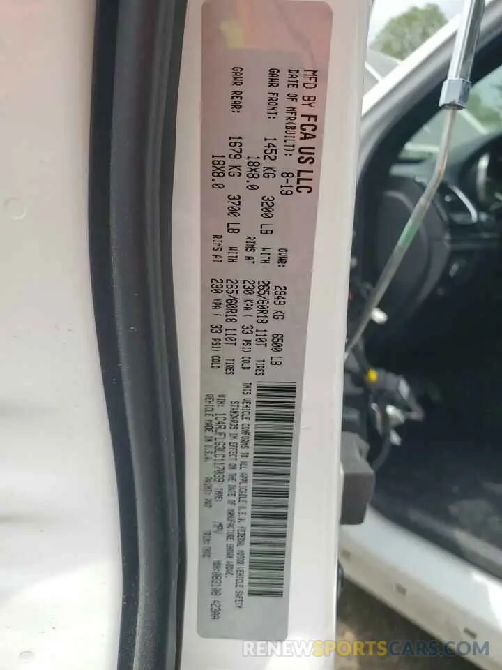 12 fotografías del automóvil dañado 1C4RJFLG3LC117039 JEEP GRAND CHER 2020
