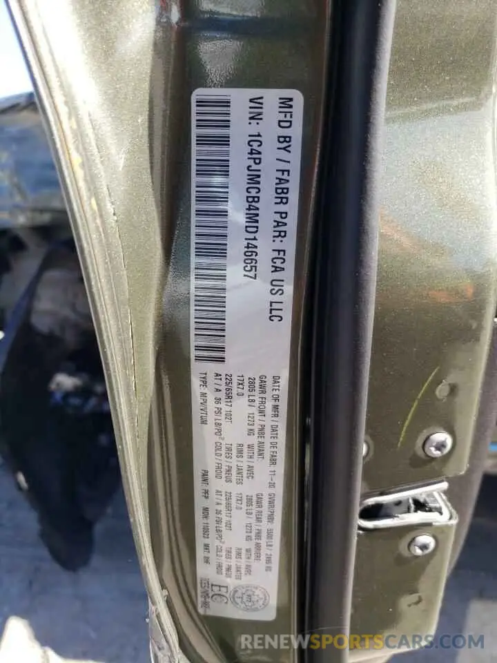 13 fotografías del automóvil dañado 1C4PJMCB4MD146657 JEEP GRAND CHER 2021