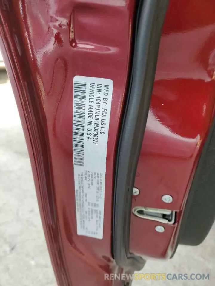 13 fotografías del automóvil dañado 1C4PJMLB1MD236977 JEEP GRAND CHER 2021