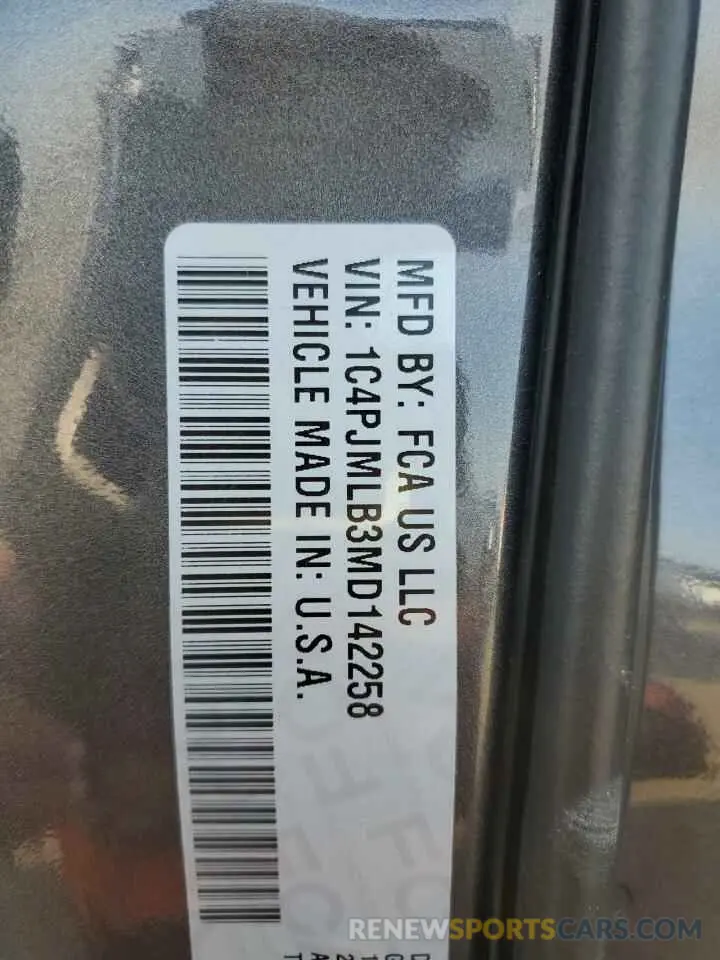 14 fotografías del automóvil dañado 1C4PJMLB3MD142258 JEEP GRAND CHER 2021
