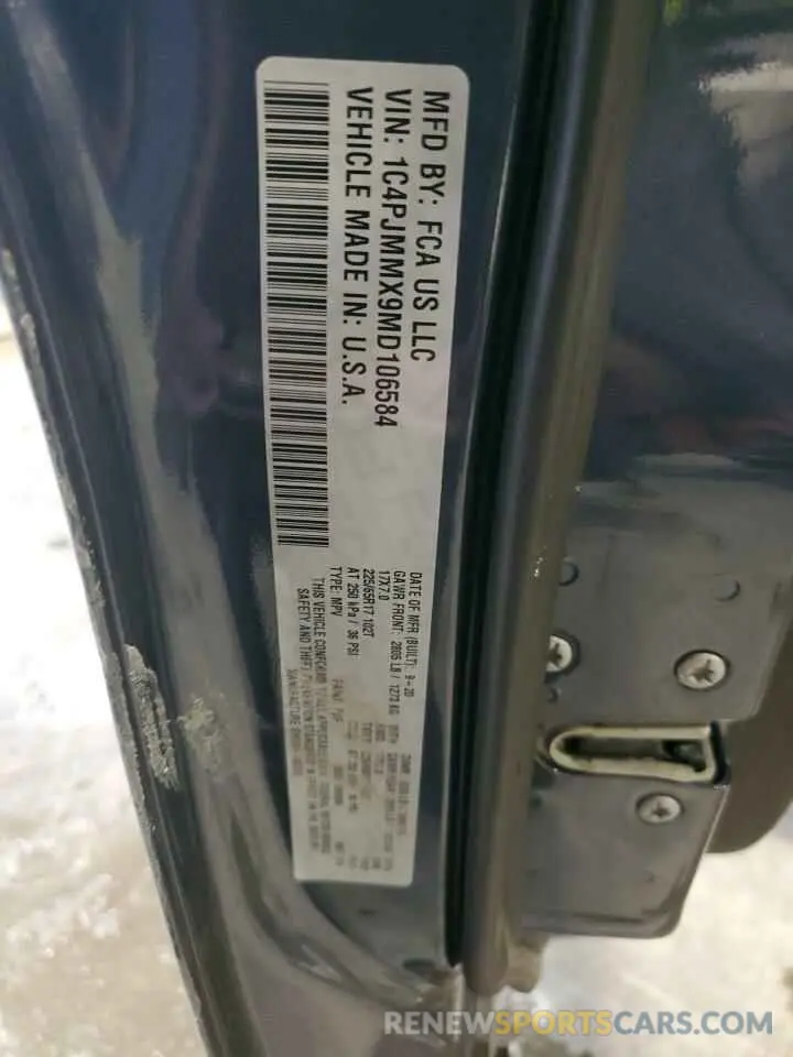 13 fotografías del automóvil dañado 1C4PJMMX9MD106584 JEEP GRAND CHER 2021