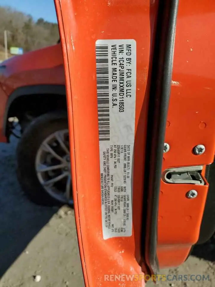 14 fotografías del automóvil dañado 1C4PJMMXXMD118503 JEEP GRAND CHER 2021