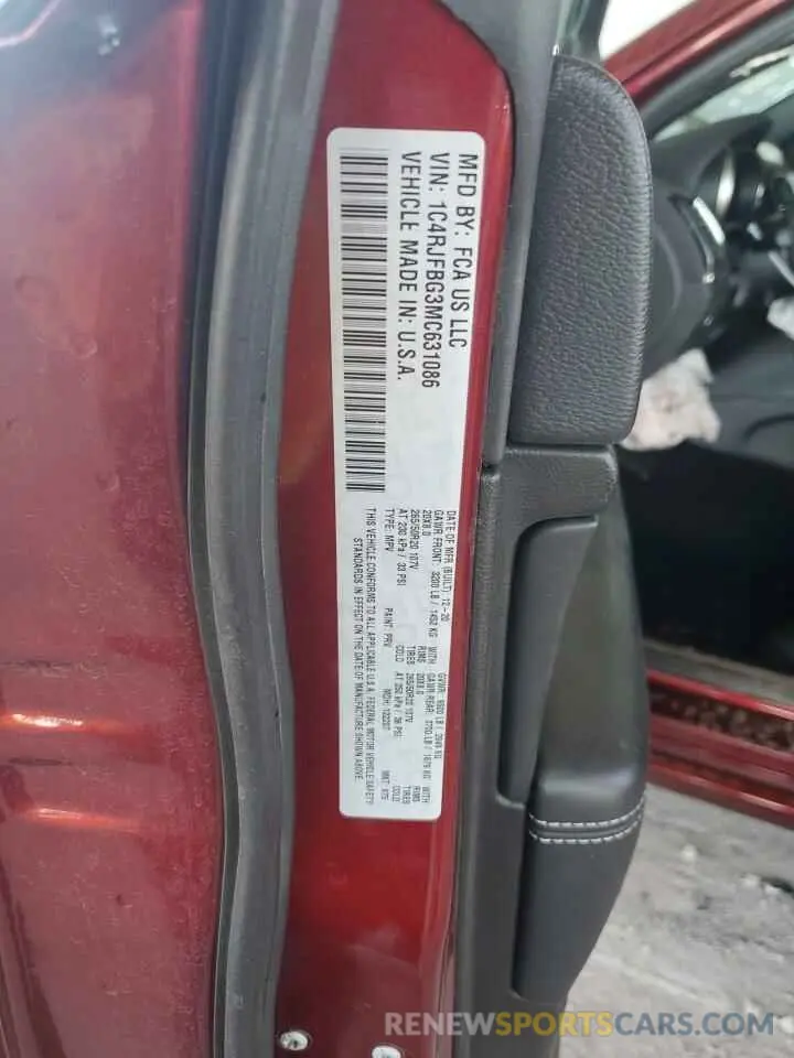 13 fotografías del automóvil dañado 1C4RJFBG3MC631086 JEEP GRAND CHER 2021