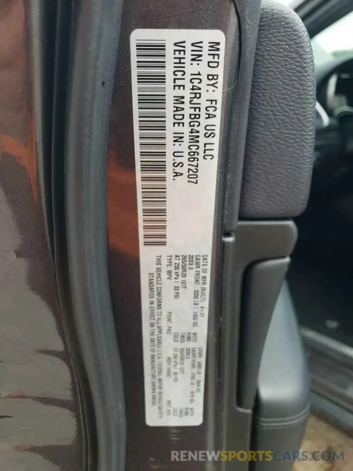14 fotografías del automóvil dañado 1C4RJFBG4MC667207 JEEP GRAND CHER 2021