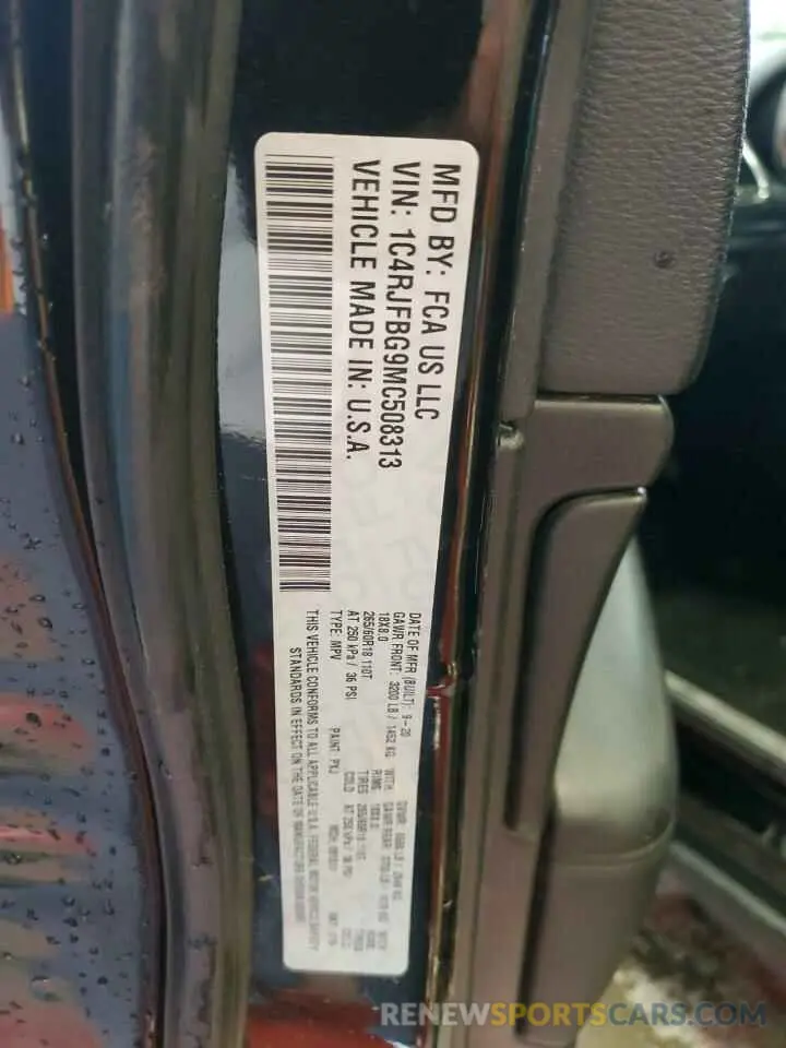 13 fotografías del automóvil dañado 1C4RJFBG9MC508313 JEEP GRAND CHER 2021