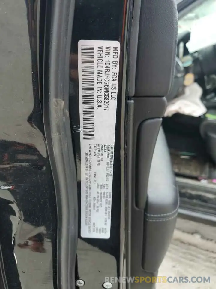 12 fotografías del automóvil dañado 1C4RJFCG6MC582917 JEEP GRAND CHER 2021