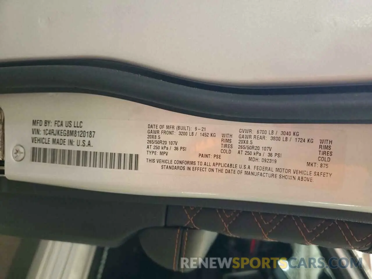 13 fotografías del automóvil dañado 1C4RJKEG8M8120187 JEEP GRAND CHER 2021