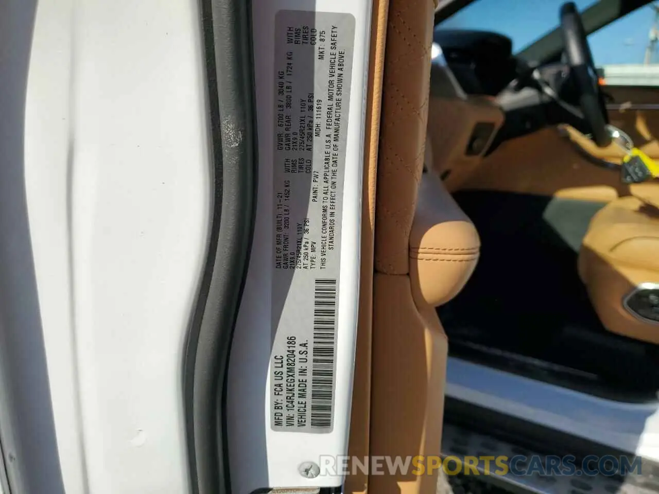 13 fotografías del automóvil dañado 1C4RJKEGXM8204186 JEEP GRAND CHER 2021
