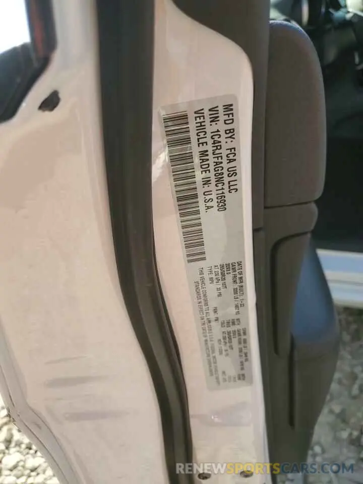 14 fotografías del automóvil dañado 1C4RJFAG8NC116930 JEEP GRAND CHER 2022