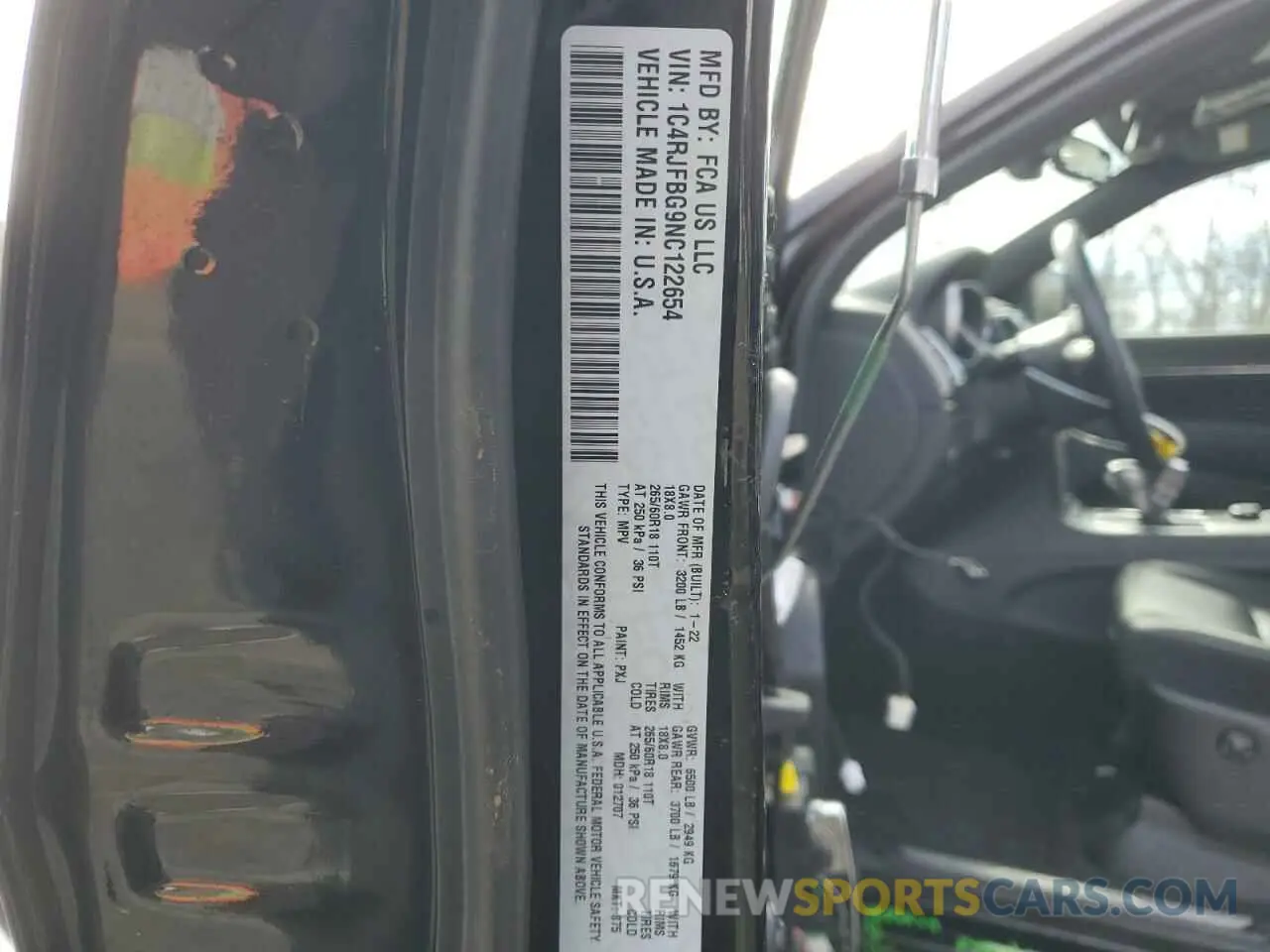 13 fotografías del automóvil dañado 1C4RJFBG9NC122654 JEEP GRAND CHER 2022