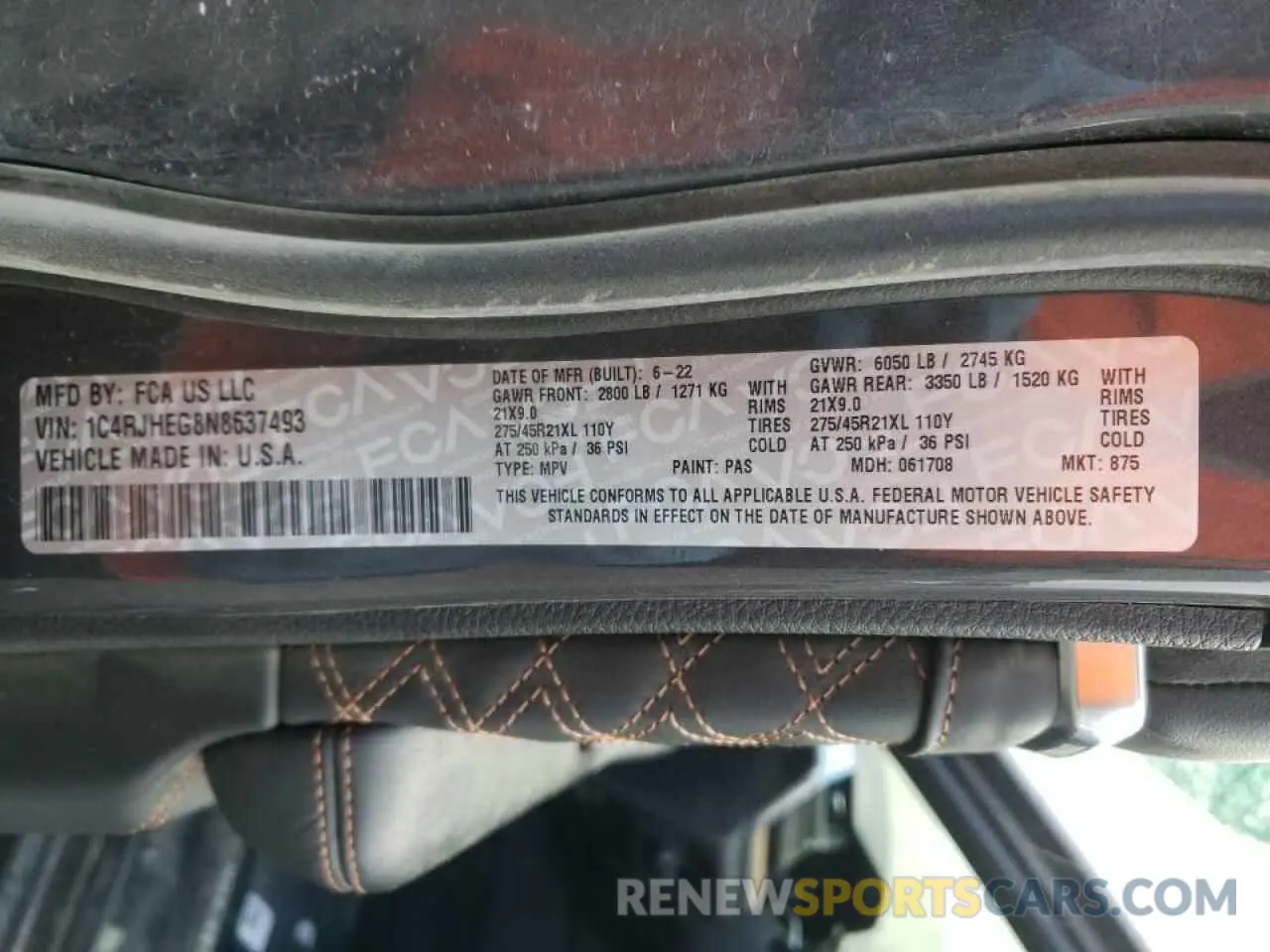 13 fotografías del automóvil dañado 1C4RJHEG8N8637493 JEEP GRAND CHER 2022