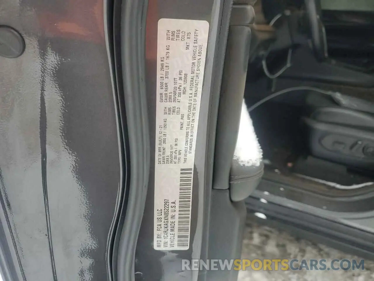 13 fotografías del automóvil dañado 1C4RJKAGXN8522297 JEEP GRAND CHER 2022
