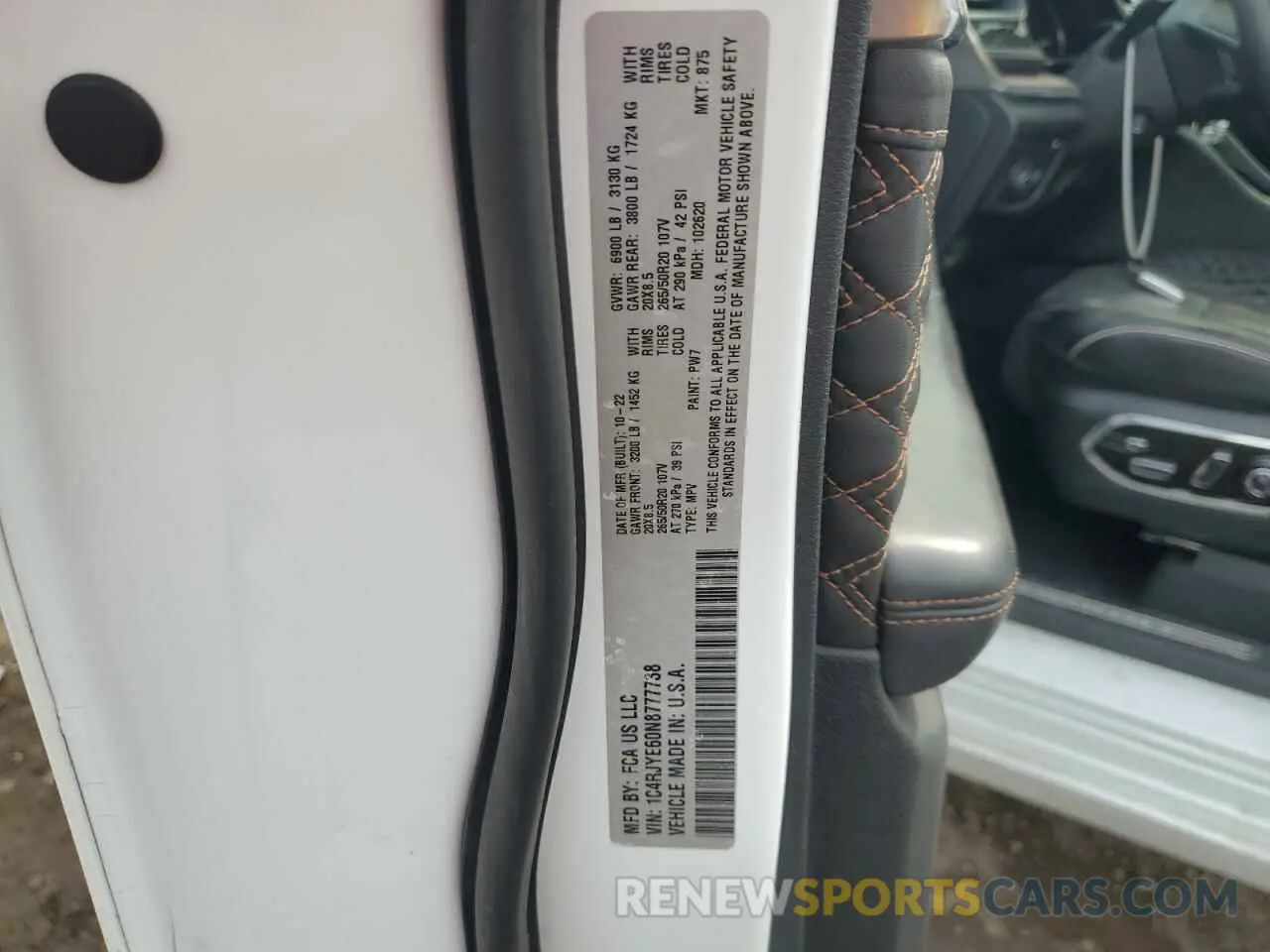 14 fotografías del automóvil dañado 1C4RJYE60N8777738 JEEP GRAND CHER 2022