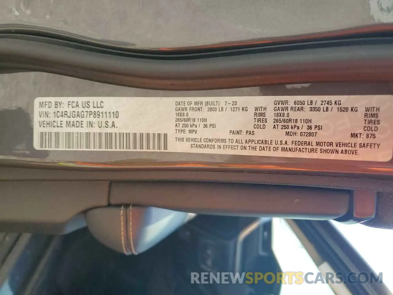 13 fotografías del automóvil dañado 1C4RJGAG7P8911110 JEEP GRAND CHER 2023