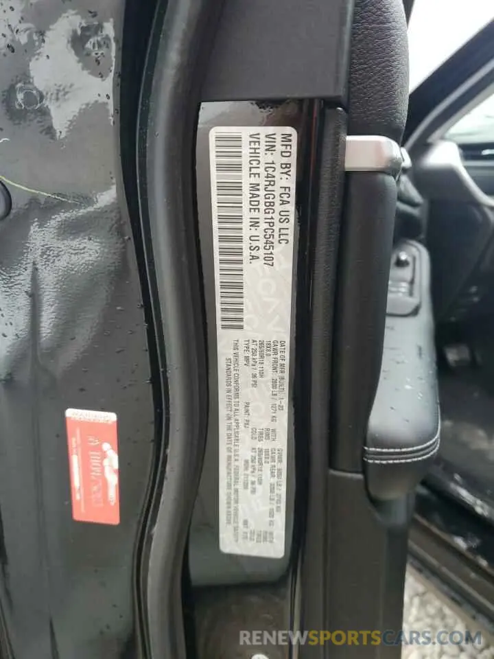 13 fotografías del automóvil dañado 1C4RJGBG1PC545107 JEEP GRAND CHER 2023