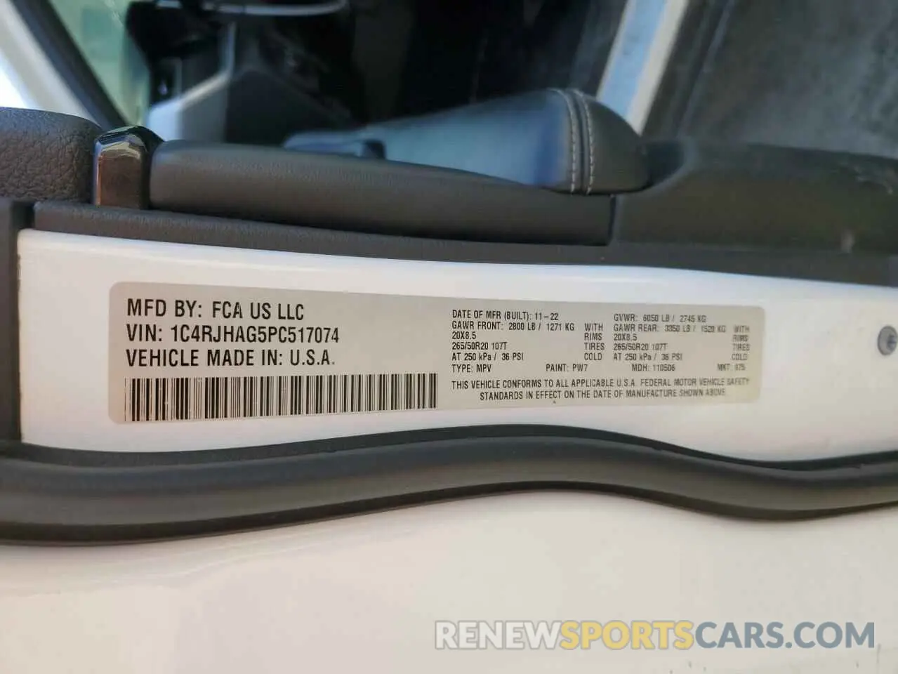14 fotografías del automóvil dañado 1C4RJHAG5PC517074 JEEP GRAND CHER 2023