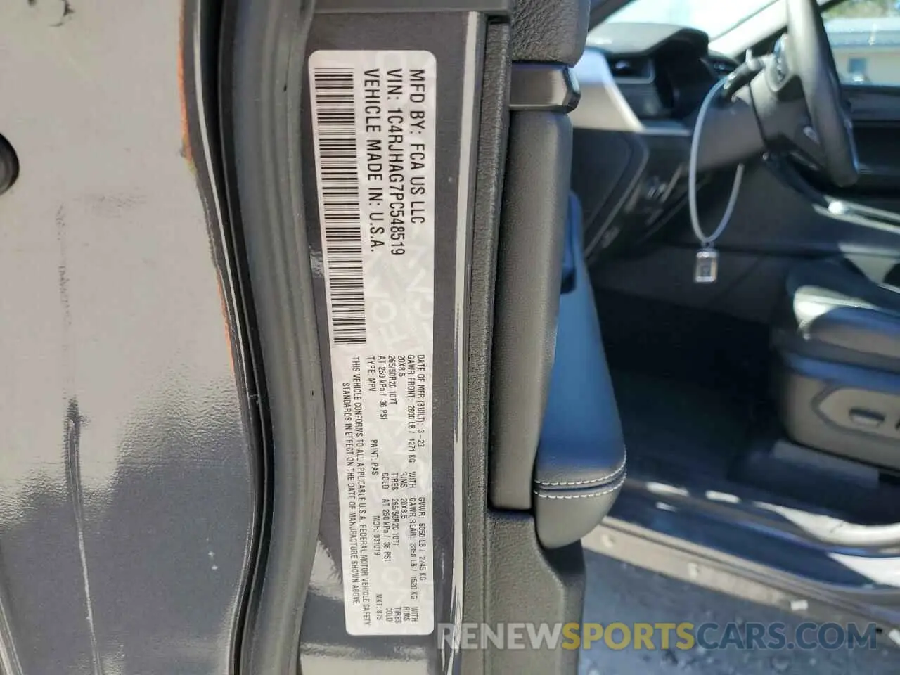 14 fotografías del automóvil dañado 1C4RJHAG7PC548519 JEEP GRAND CHER 2023