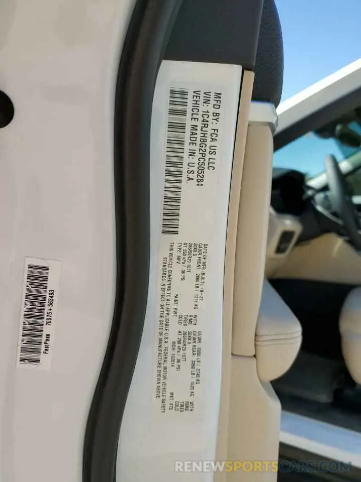 13 fotografías del automóvil dañado 1C4RJHBG2PC505284 JEEP GRAND CHER 2023