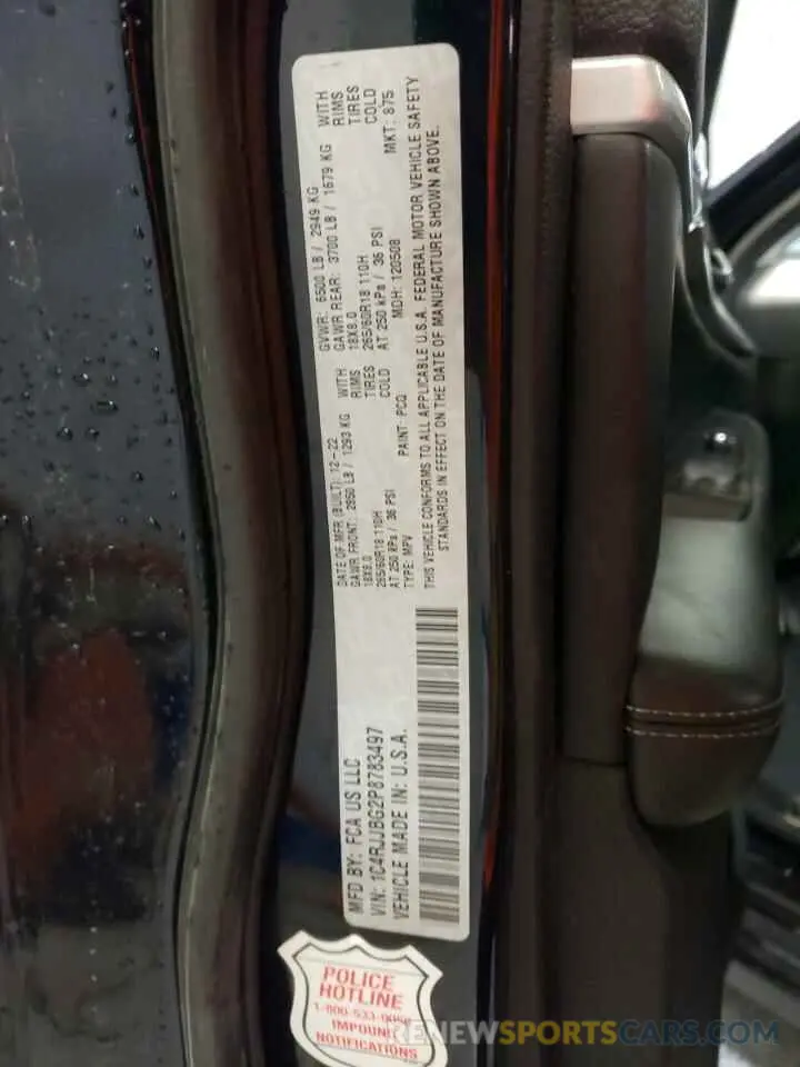 14 fotografías del automóvil dañado 1C4RJJBG2P8783497 JEEP GRAND CHER 2023