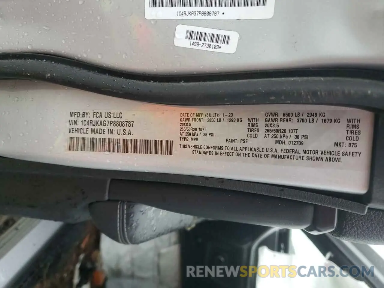 14 fotografías del automóvil dañado 1C4RJKAG7P8808787 JEEP GRAND CHER 2023