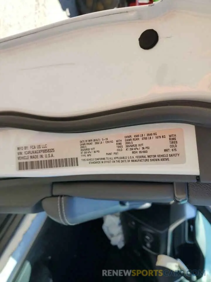 13 fotografías del automóvil dañado 1C4RJKAGXP8858325 JEEP GRAND CHER 2023