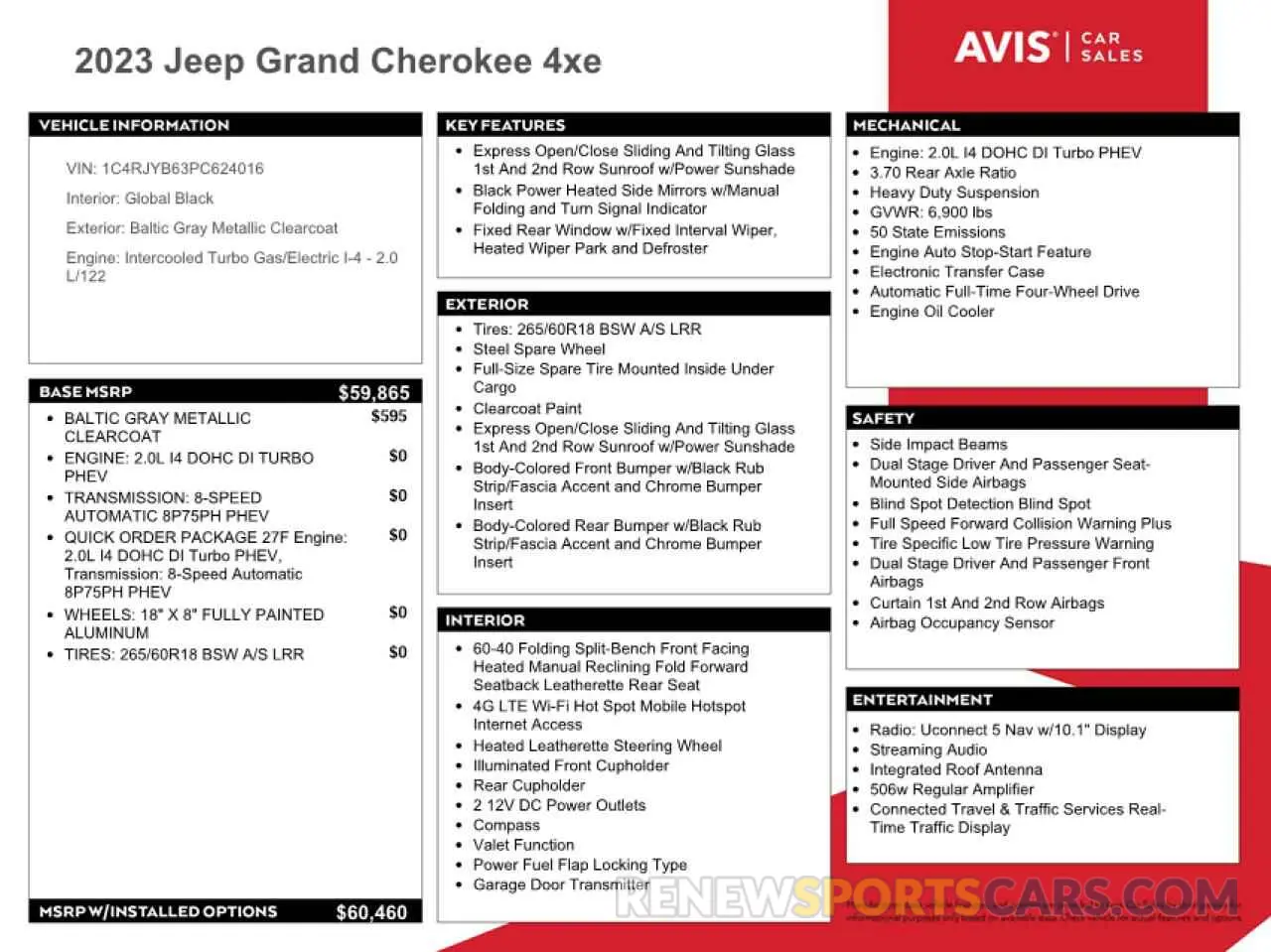 13 fotografías del automóvil dañado 1C4RJYB63PC624016 JEEP GRAND CHER 2023