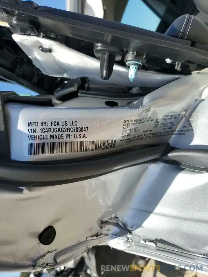 16 fotografías del automóvil dañado 1C4RJGAG2RC709047 JEEP GRAND CHER 2024