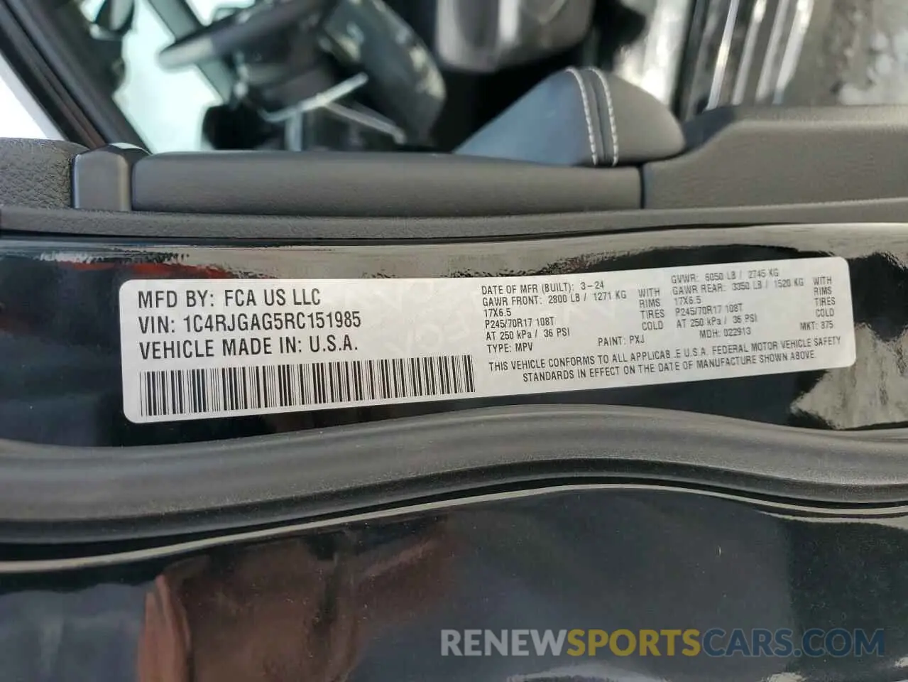 14 fotografías del automóvil dañado 1C4RJGAG5RC151985 JEEP GRAND CHER 2024