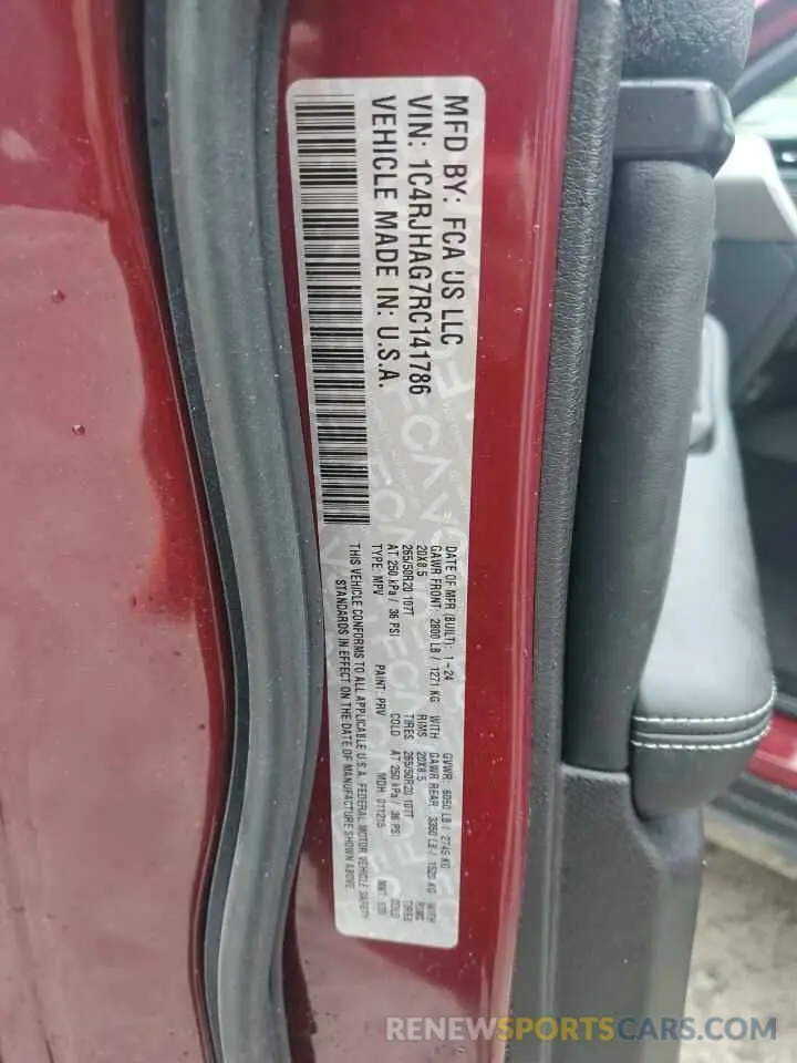 13 fotografías del automóvil dañado 1C4RJHAG7RC141786 JEEP GRAND CHER 2024