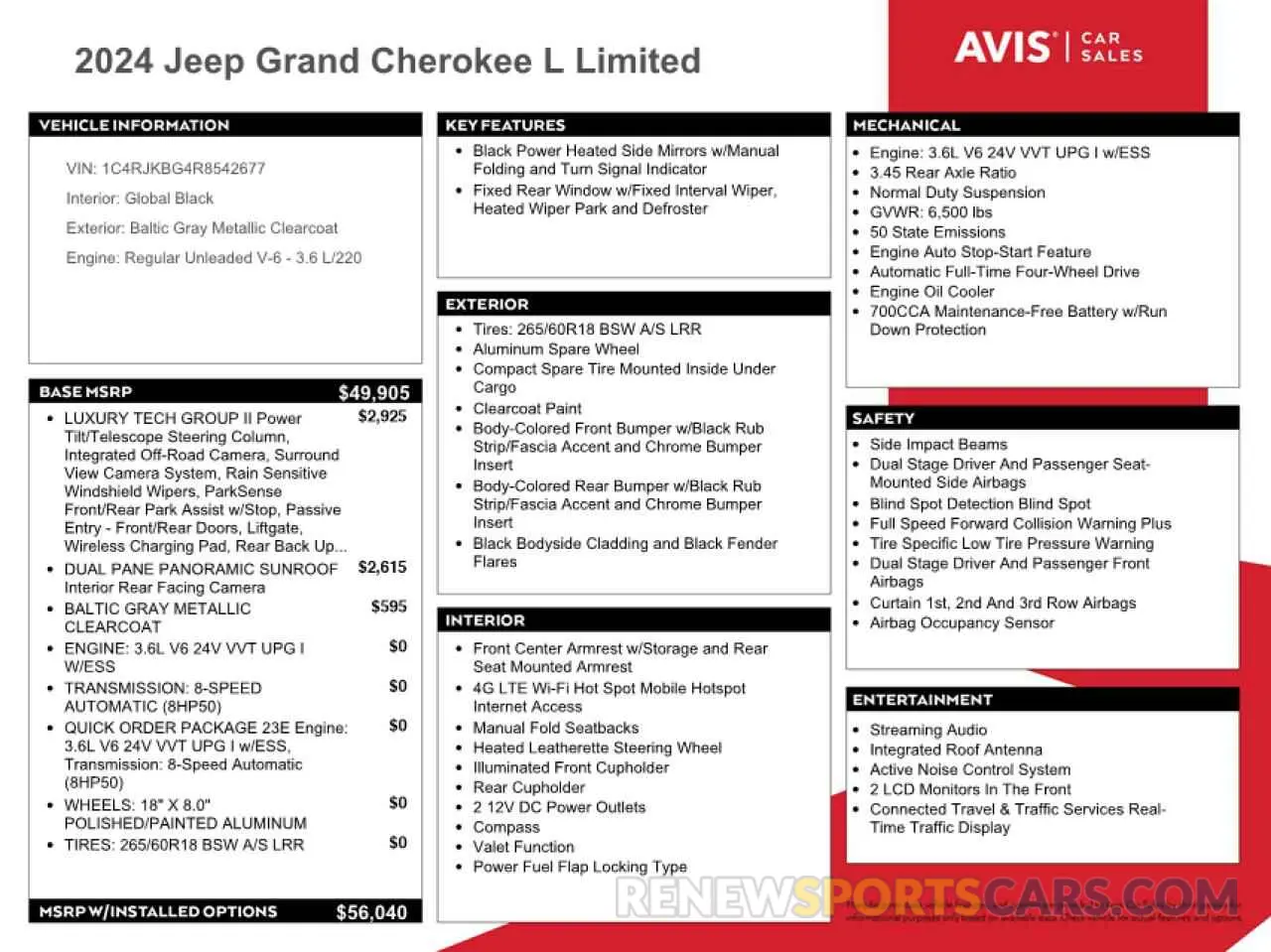 13 fotografías del automóvil dañado 1C4RJKBG4R8542677 JEEP GRAND CHER 2024