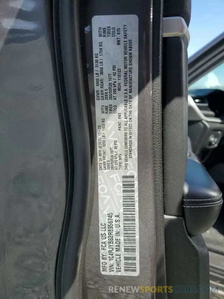 15 fotografías del automóvil dañado 1C4RJYB62R8956745 JEEP GRAND CHER 2024