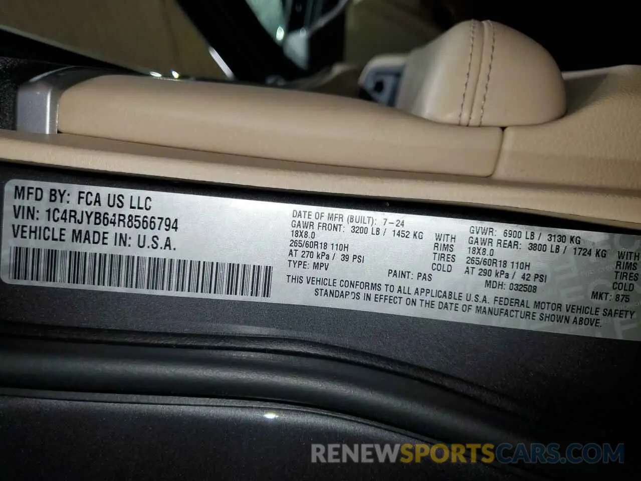 14 fotografías del automóvil dañado 1C4RJYB64R8566794 JEEP GRAND CHER 2024