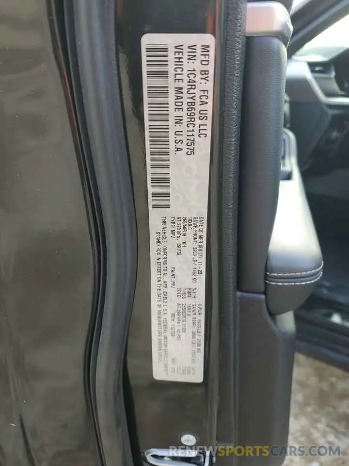 13 fotografías del automóvil dañado 1C4RJYB69RC117575 JEEP GRAND CHER 2024