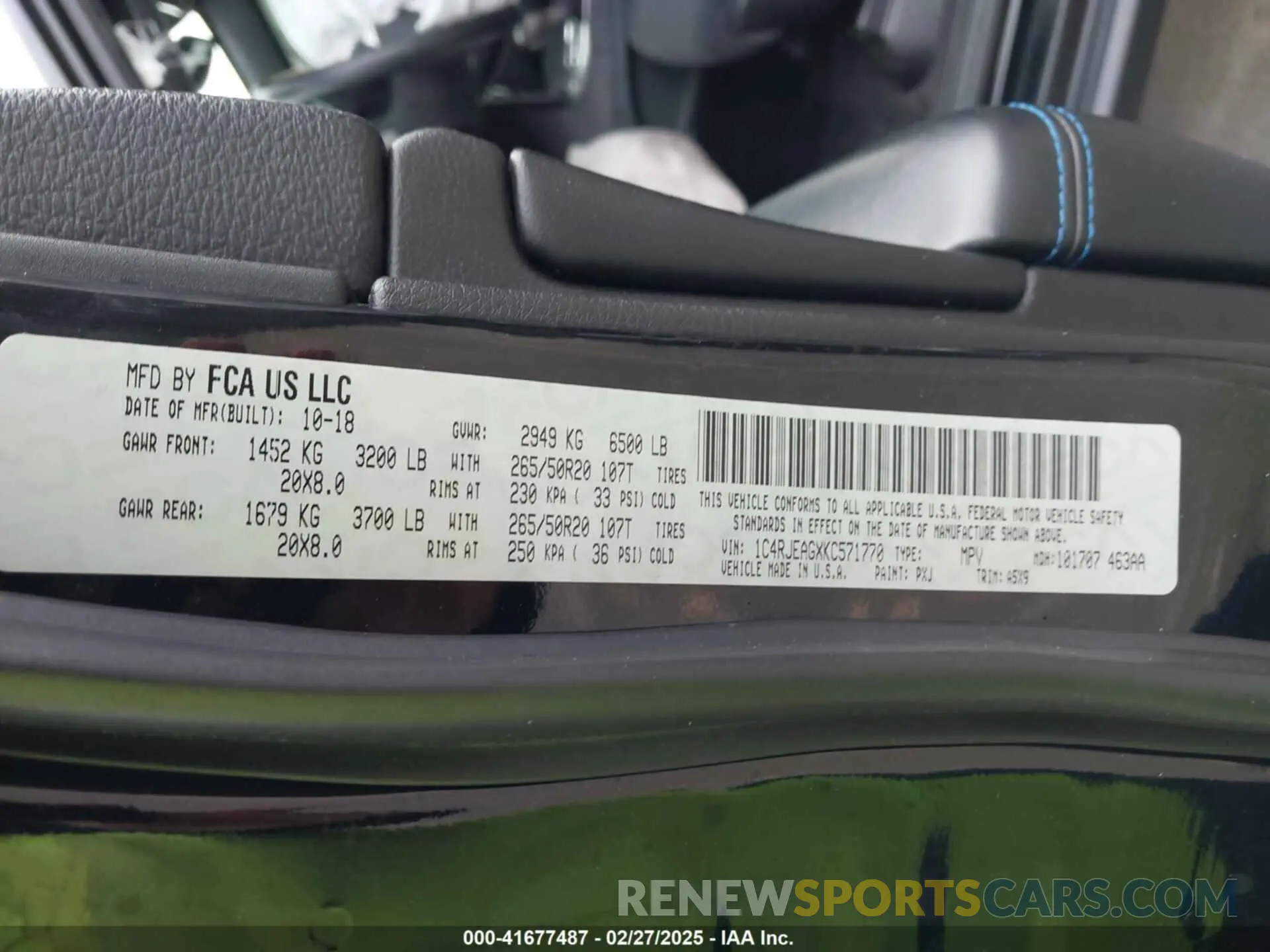 9 fotografías del automóvil dañado 1C4RJEAGXKC571770 JEEP GRAND CHEROKEE 2019