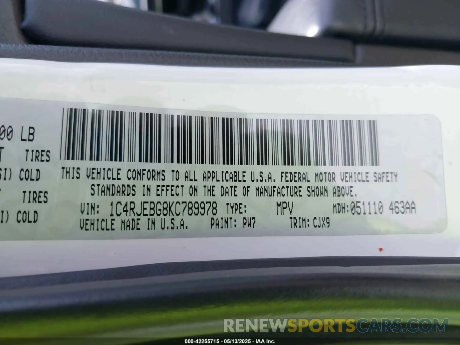 9 fotografías del automóvil dañado 1C4RJEBG8KC789978 JEEP GRAND CHEROKEE 2019