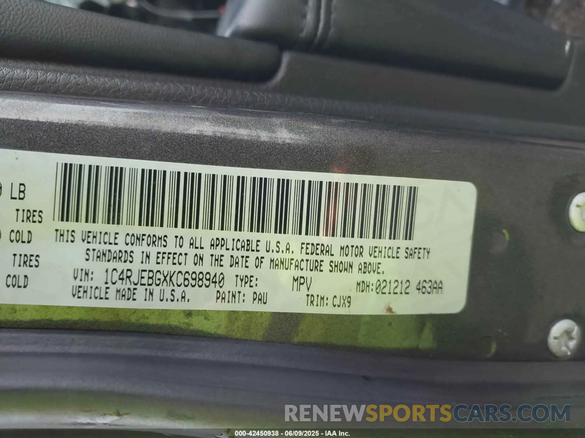 9 fotografías del automóvil dañado 1C4RJEBGXKC698940 JEEP GRAND CHEROKEE 2019