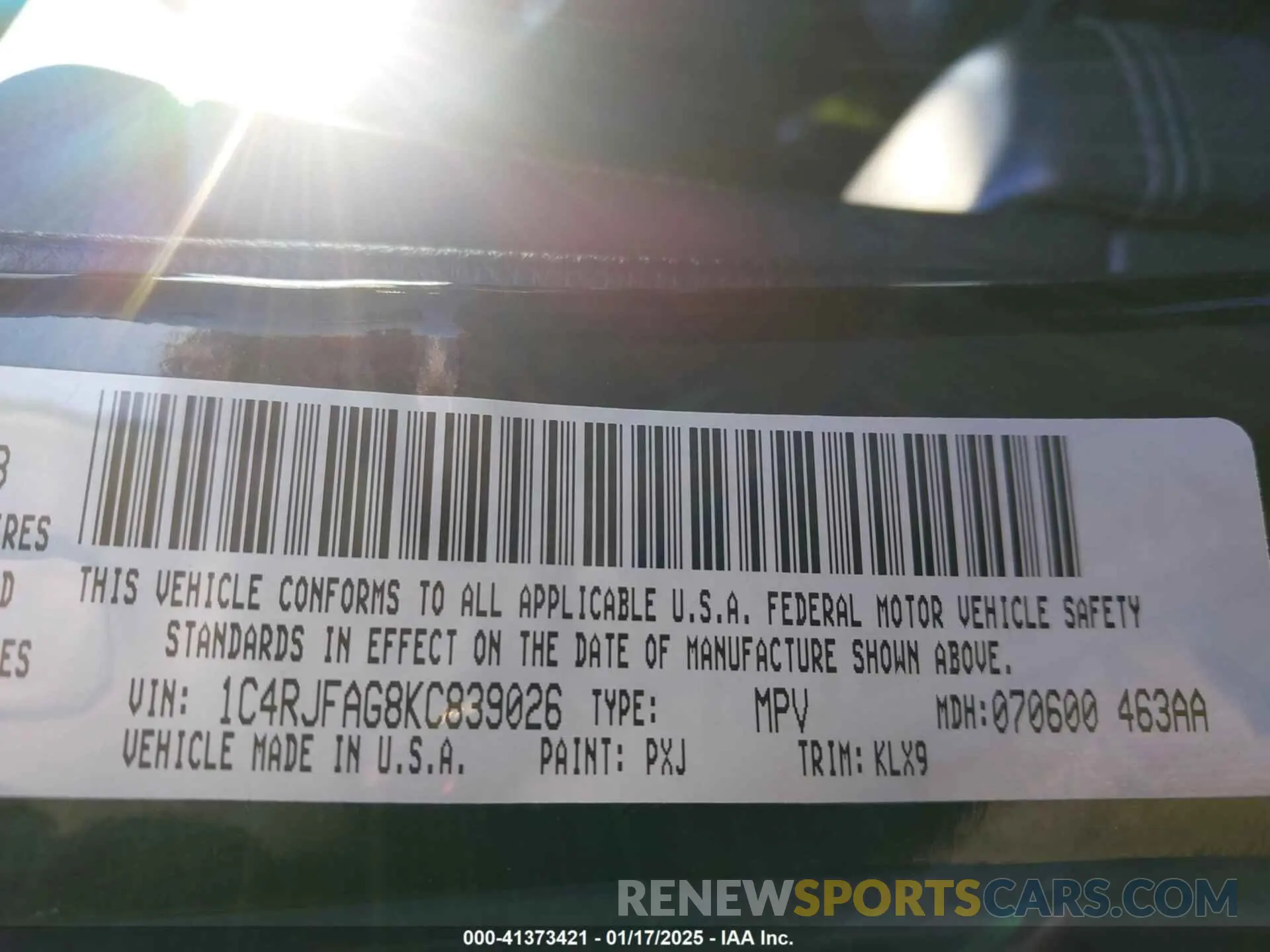 9 fotografías del automóvil dañado 1C4RJFAG8KC839026 JEEP GRAND CHEROKEE 2019