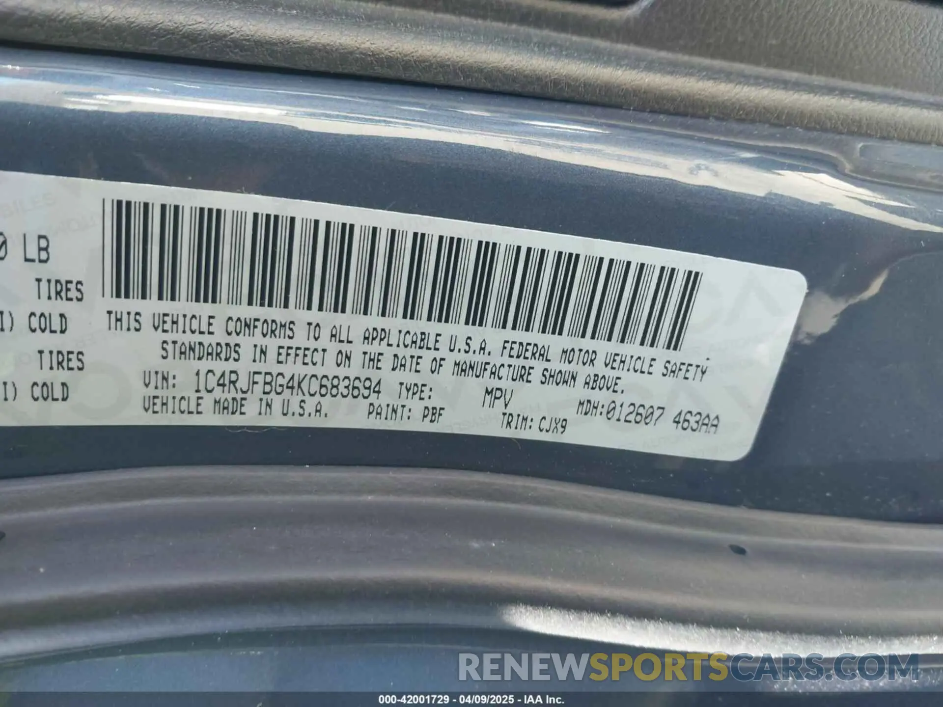 9 fotografías del automóvil dañado 1C4RJFBG4KC683694 JEEP GRAND CHEROKEE 2019